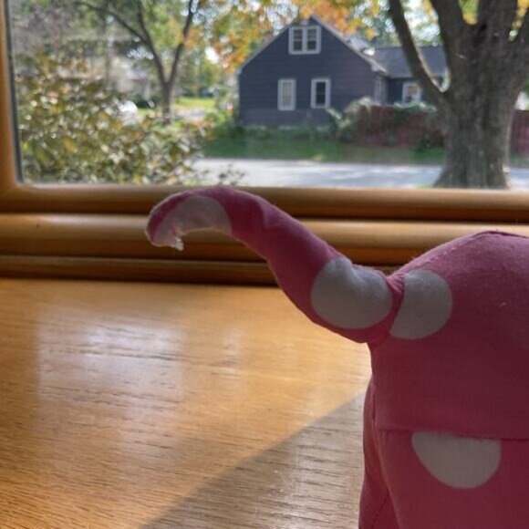 Victorias Secret Pink Polka Dot Plush Stuffed Beanie Dog - Picture 4 of 4